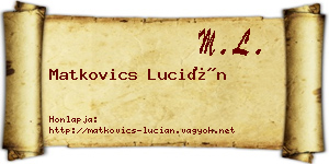 Matkovics Lucián névjegykártya